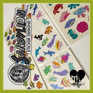 SANDYLION Vintage Prismatic Sea Life Stickers